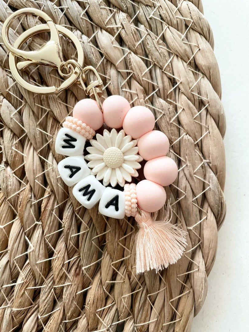 Sleutelhanger Bloem roze - Mama