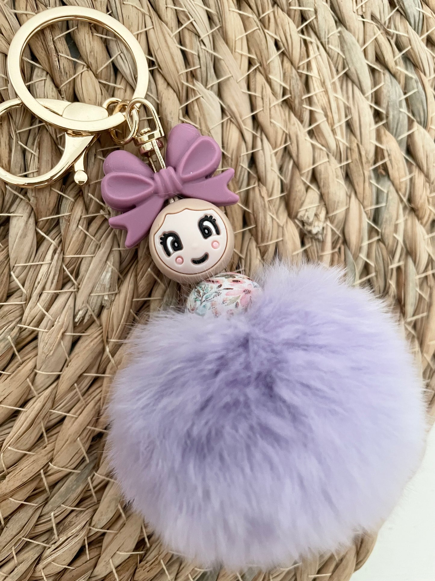 Gelukspopje met pompon - Exclusive paars