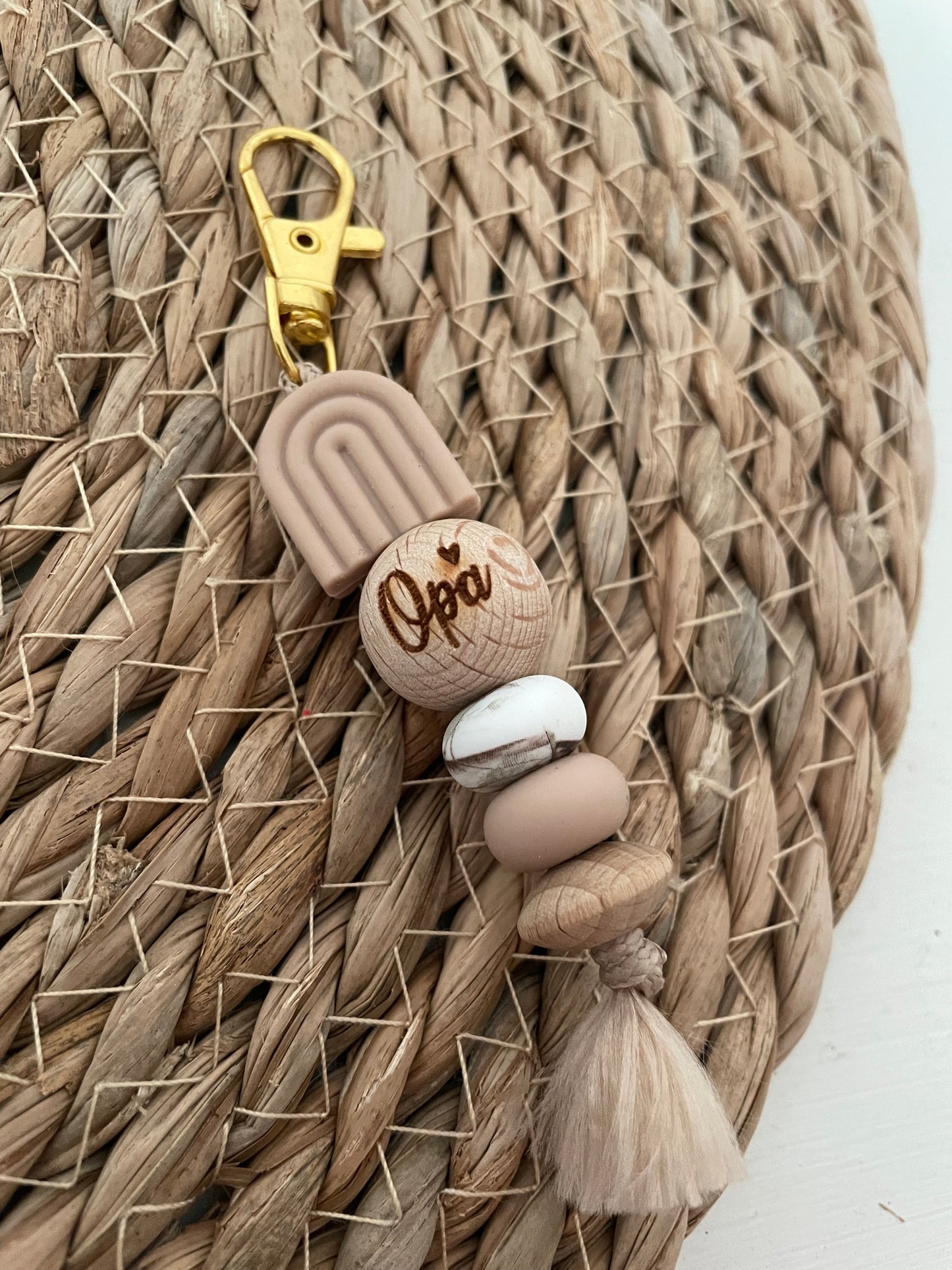 Sleutelhanger - Opa beige goud