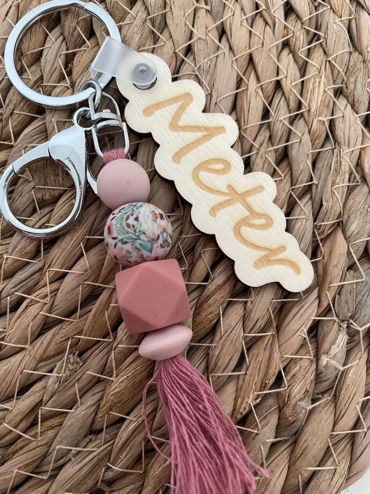 Sleutelhanger tag - Meter paars/oud roze