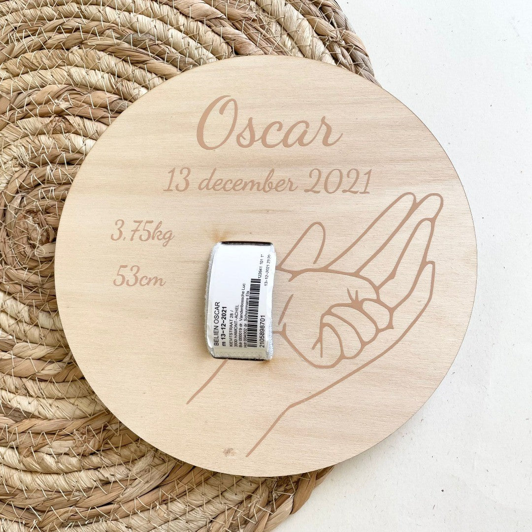 Geboortebord voor armbandje