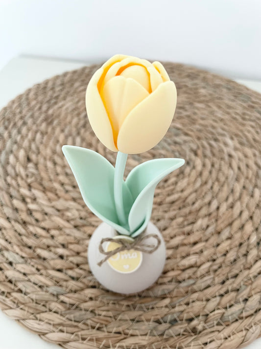 Tulp met gepersonaliseerd label