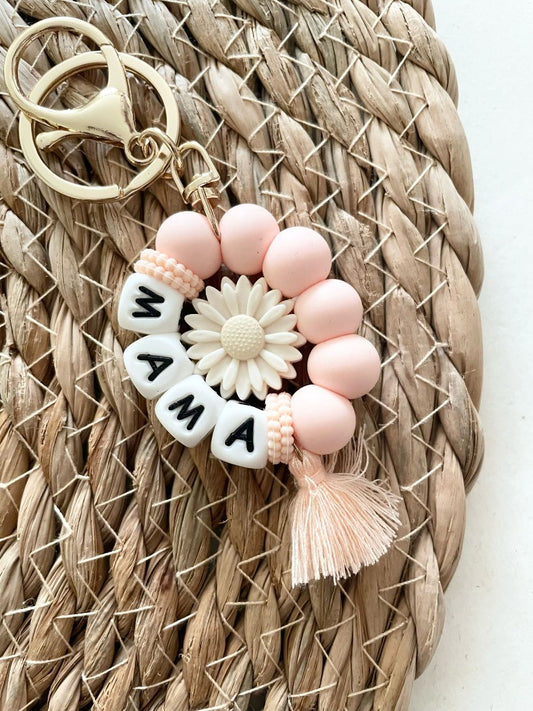 Sleutelhanger Bloem roze - Mama