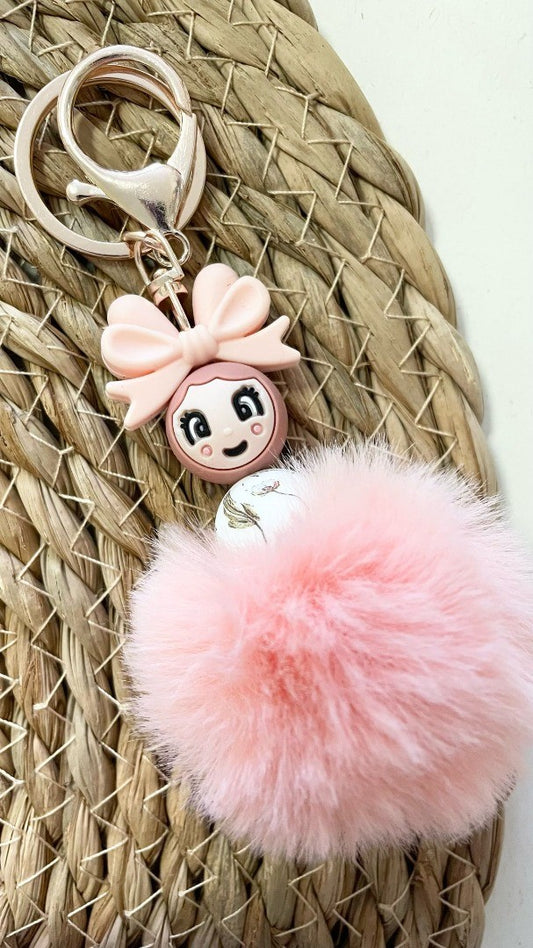 Gelukspopje met pompon - Koraal