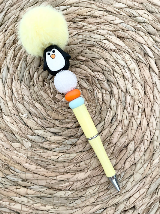 Balpen met pompon - Pinguïn