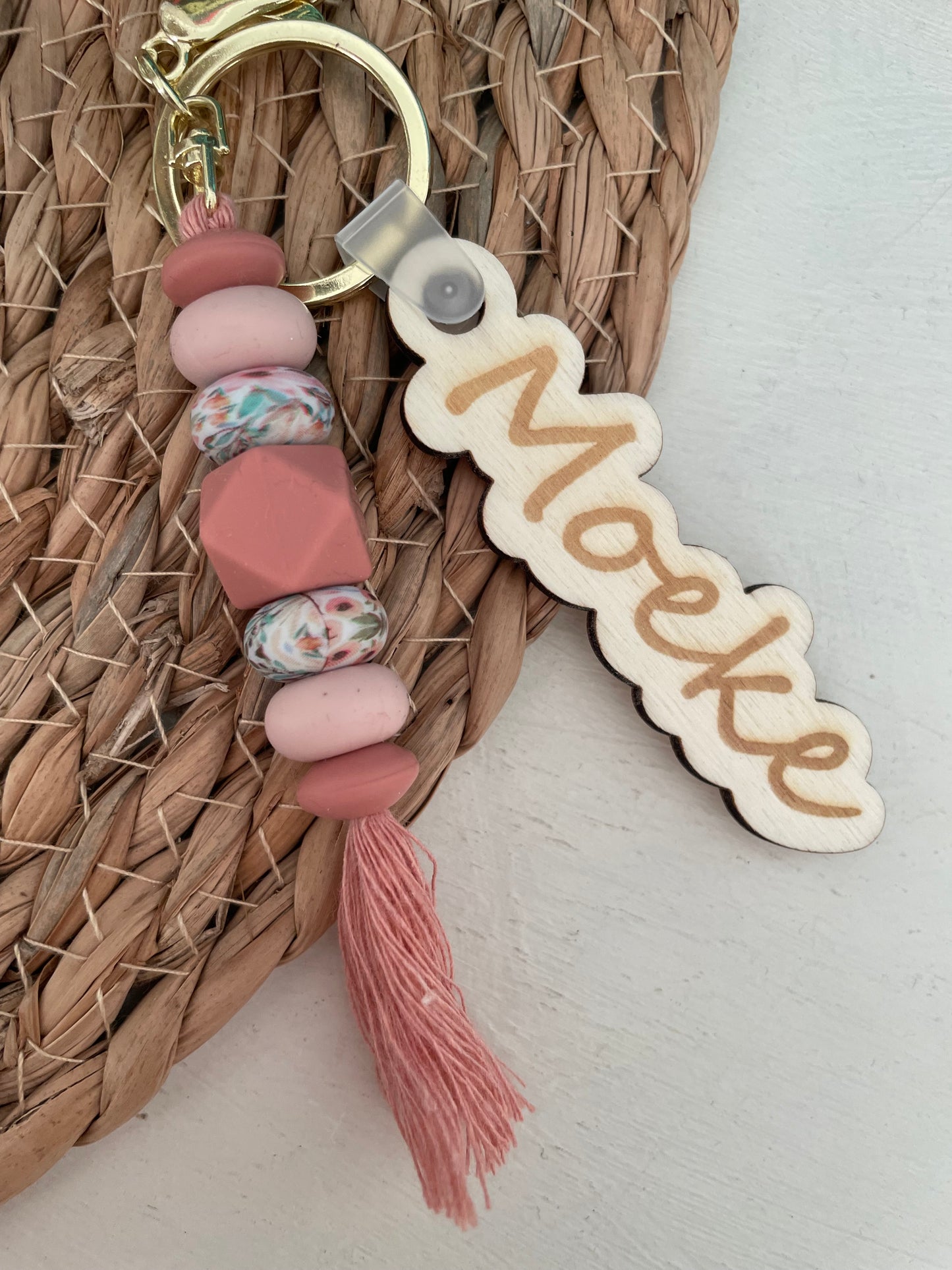 Sleutelhanger tag - Moeke kwast roze