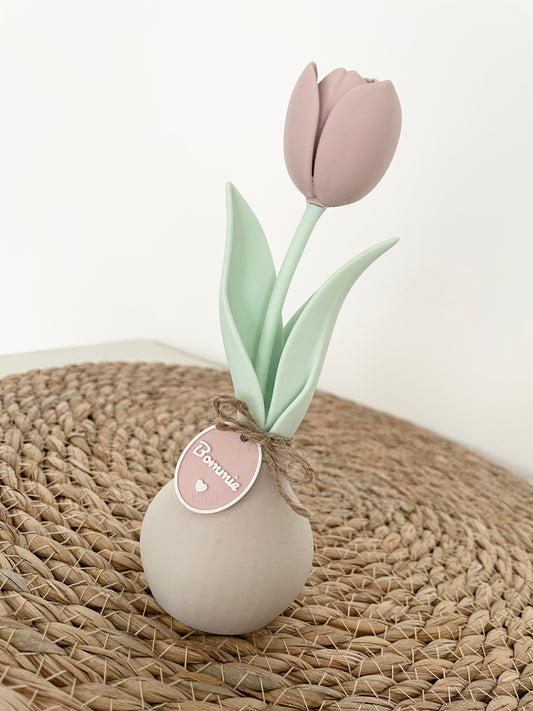 Tulp met gepersonaliseerd label