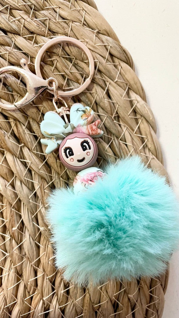 Gelukspopje met pompon - Blue for you