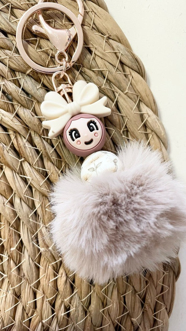 Gelukspopje met pompon - Ivory