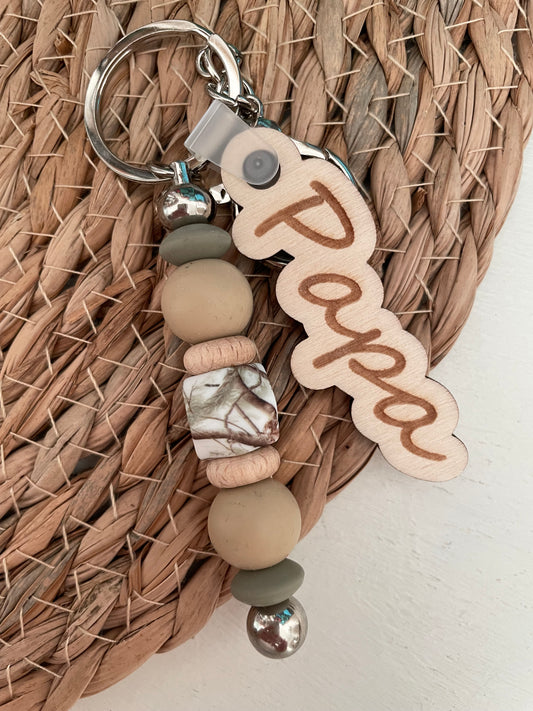 Sleutelhanger tag - Papa bruin
