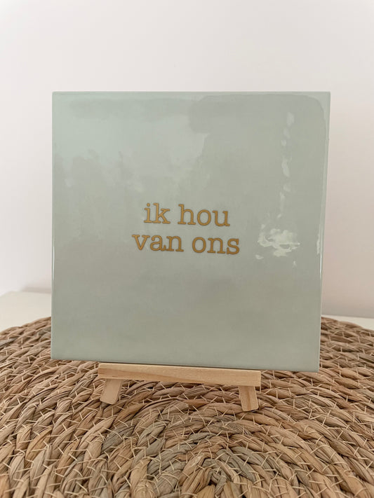 Tegeltje mintgroen - Ik hou van ons