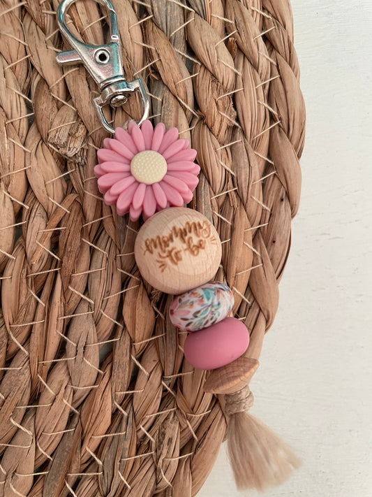 Sleutelhanger - Mommy to be paars