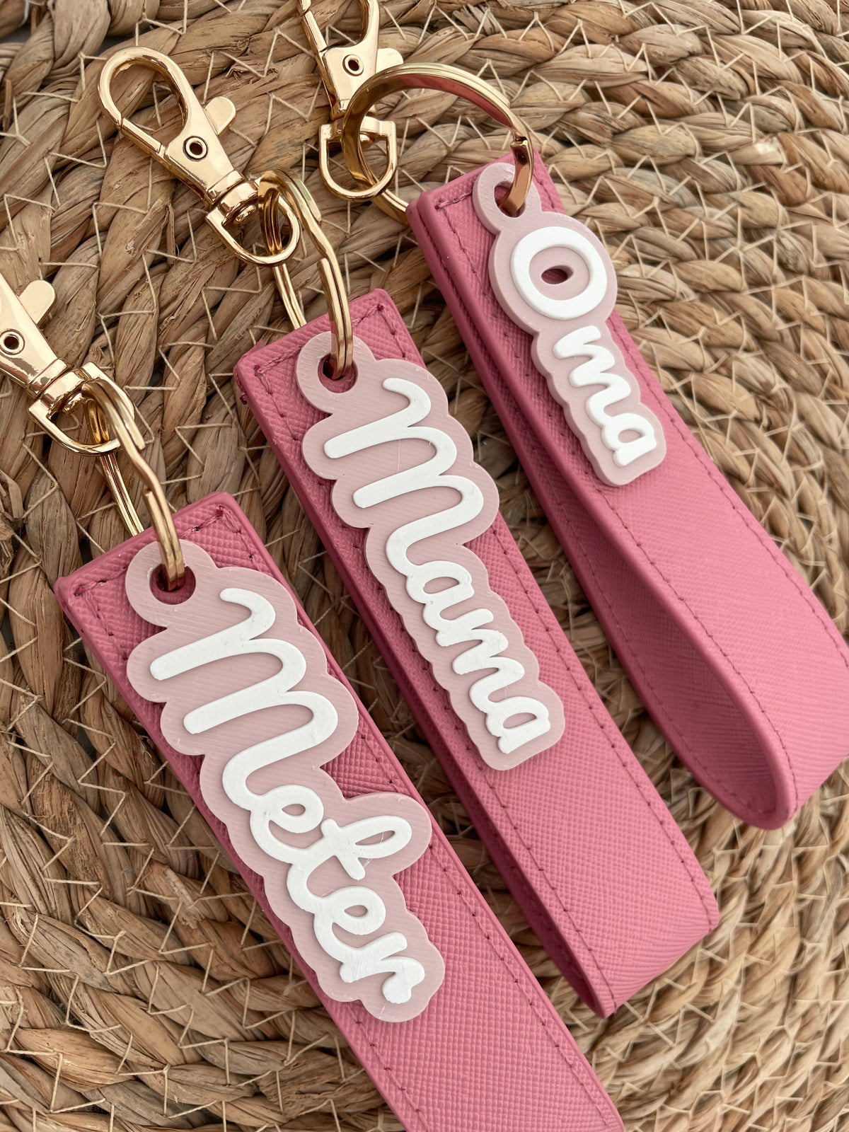 Sleutelhanger roze met tag