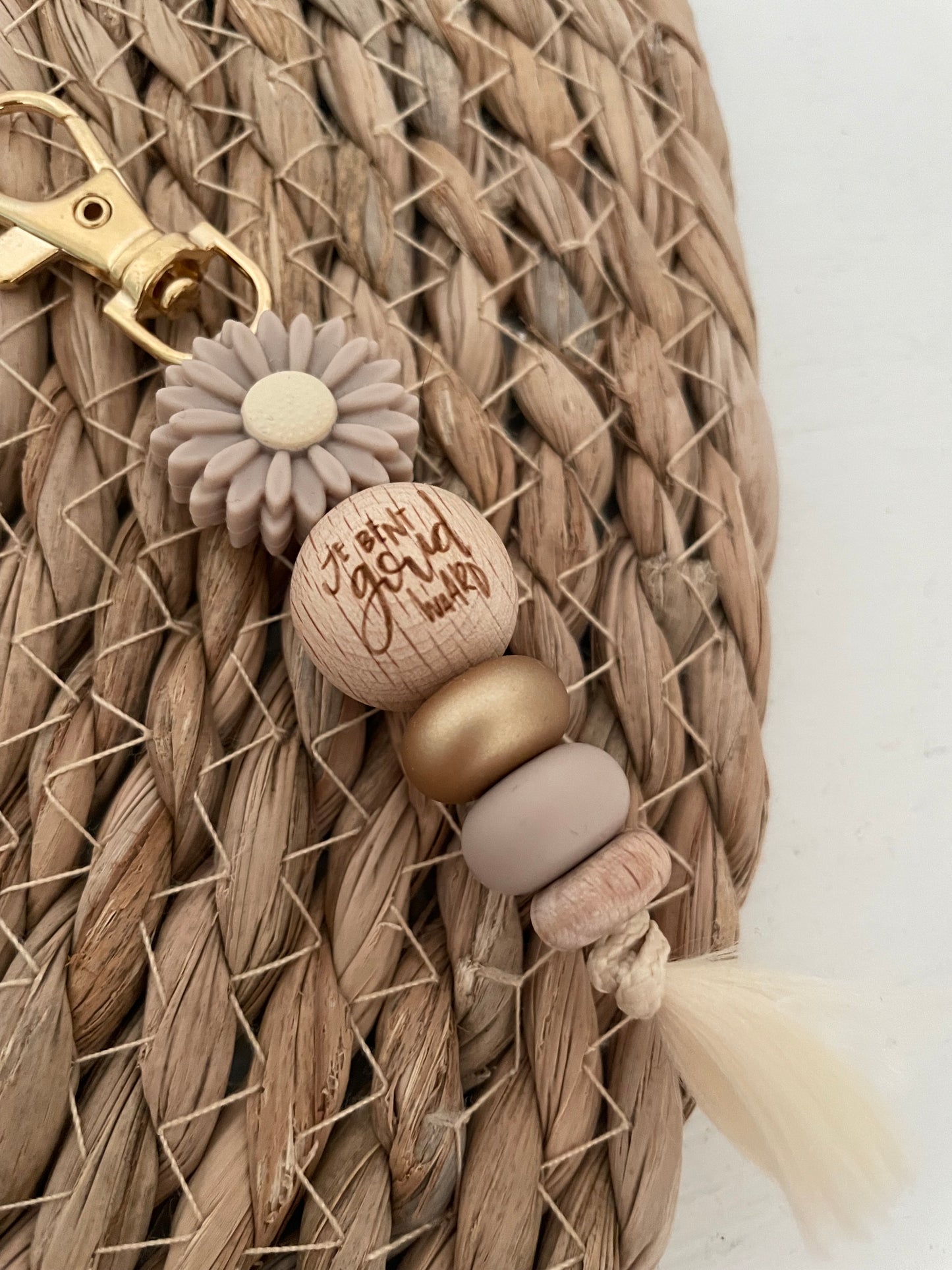 Sleutelhanger - Goud waard beige