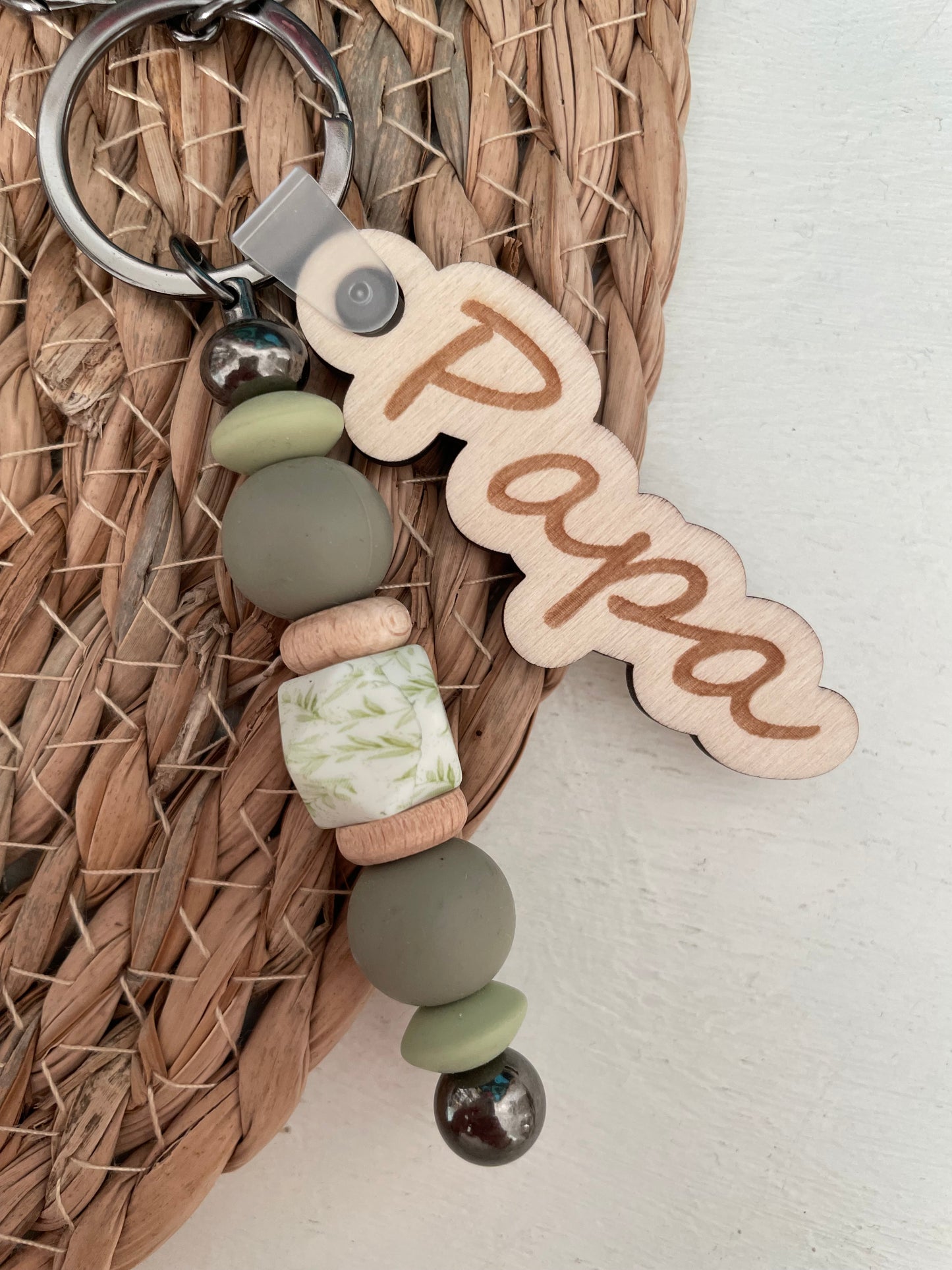 Sleutelhanger tag - Papa groen