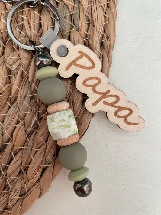 Sleutelhanger tag - Papa groen