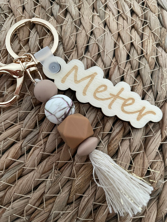Sleutelhanger tag - Meter beige
