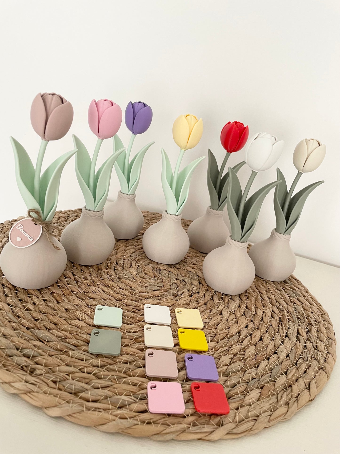 Tulp met gepersonaliseerd label