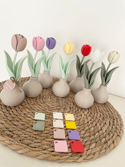 Tulp met gepersonaliseerd label