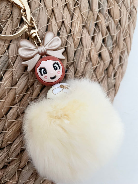 Gelukspopje met pompon - Gold