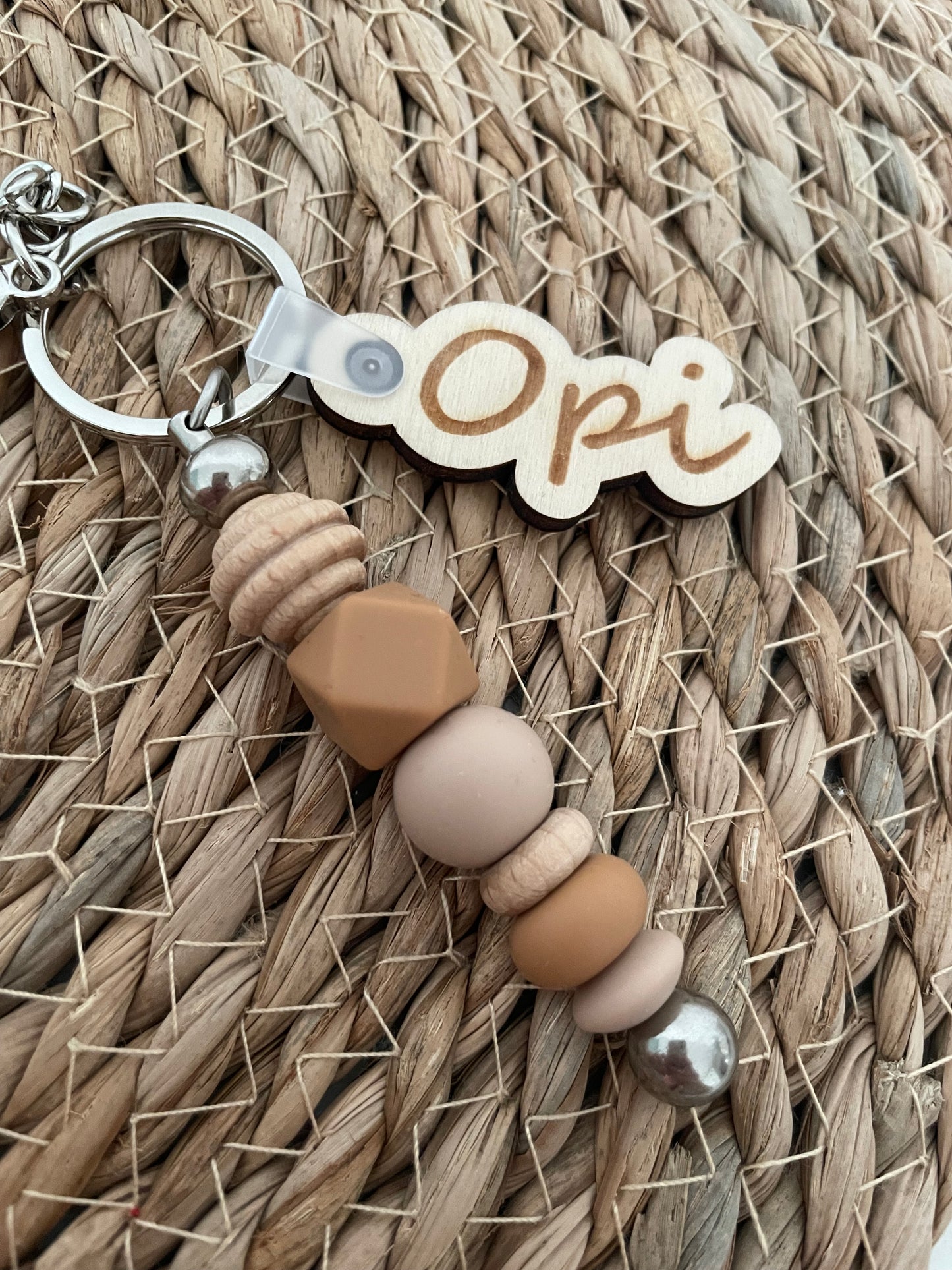 Sleutelhanger tag - Opi bruin
