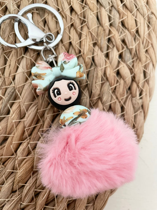 Gelukspopje met pompon - Pink for you