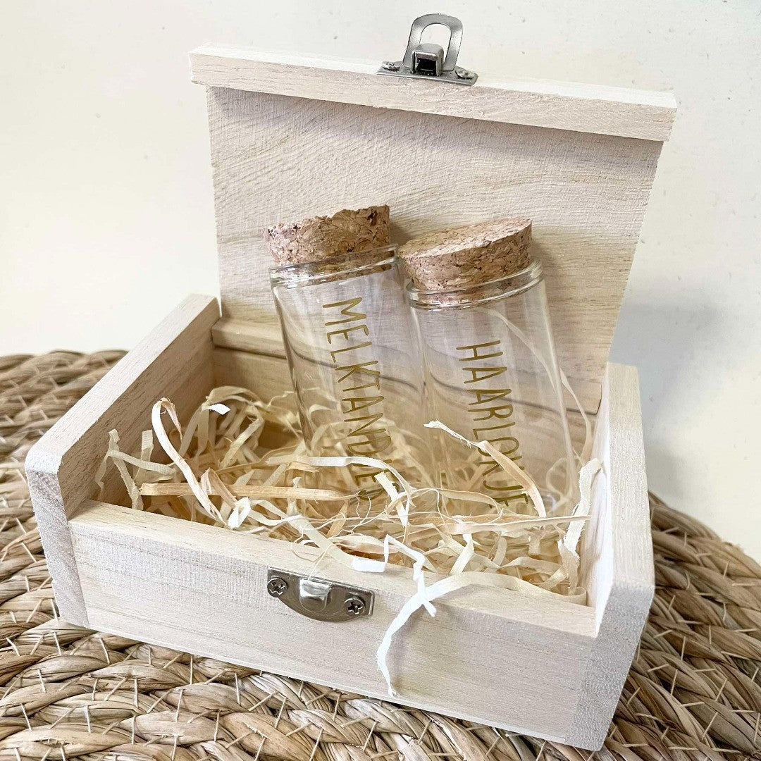 Bewaarkistje melktandjes en haarlokje