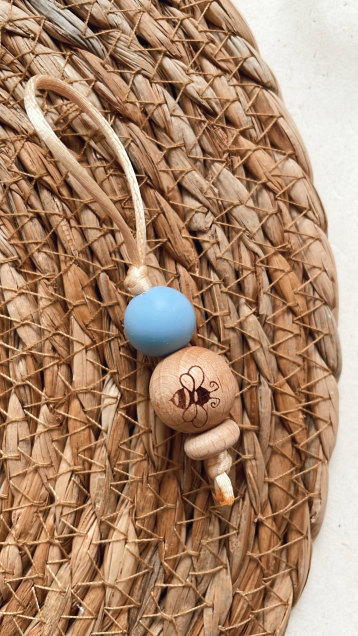 Jaszipper hout - Bij blauw