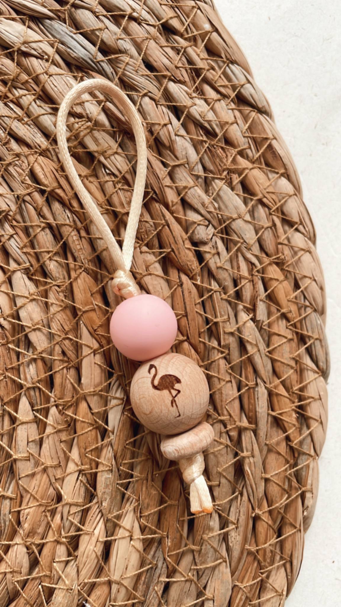 Jaszipper hout - Flamingo roze