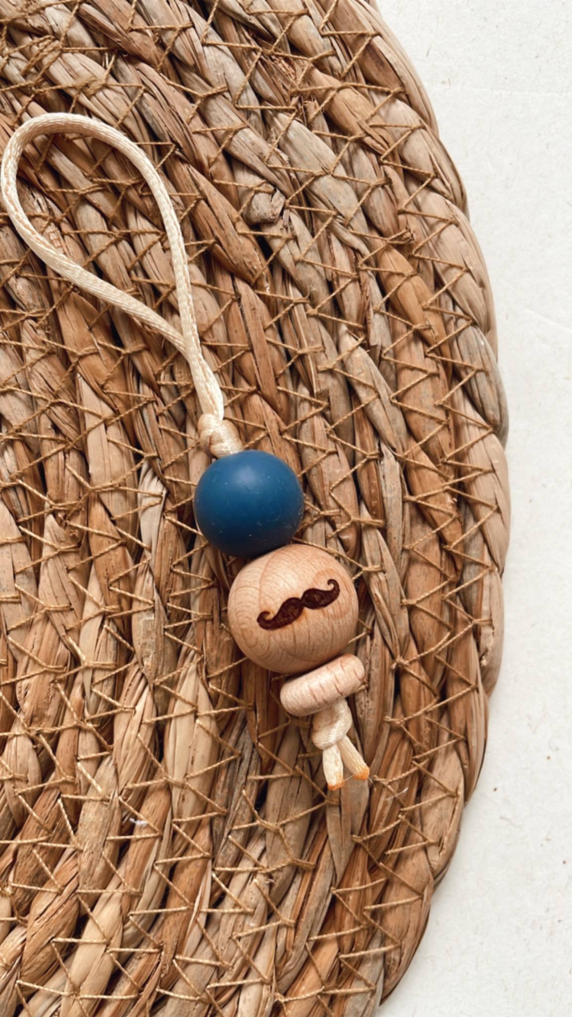 Jaszipper hout - Snor blauw