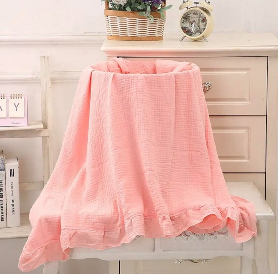 Dekentje met ruches roze