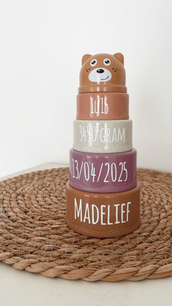 Stapeltoren beer roze