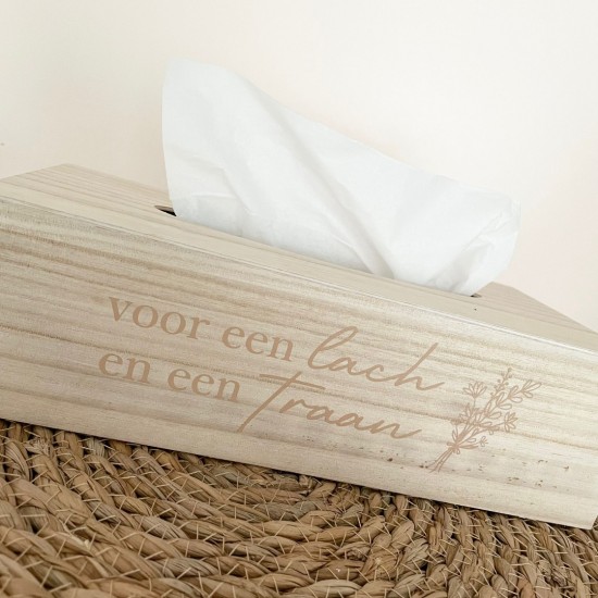 Tissuebox lach en traan detail