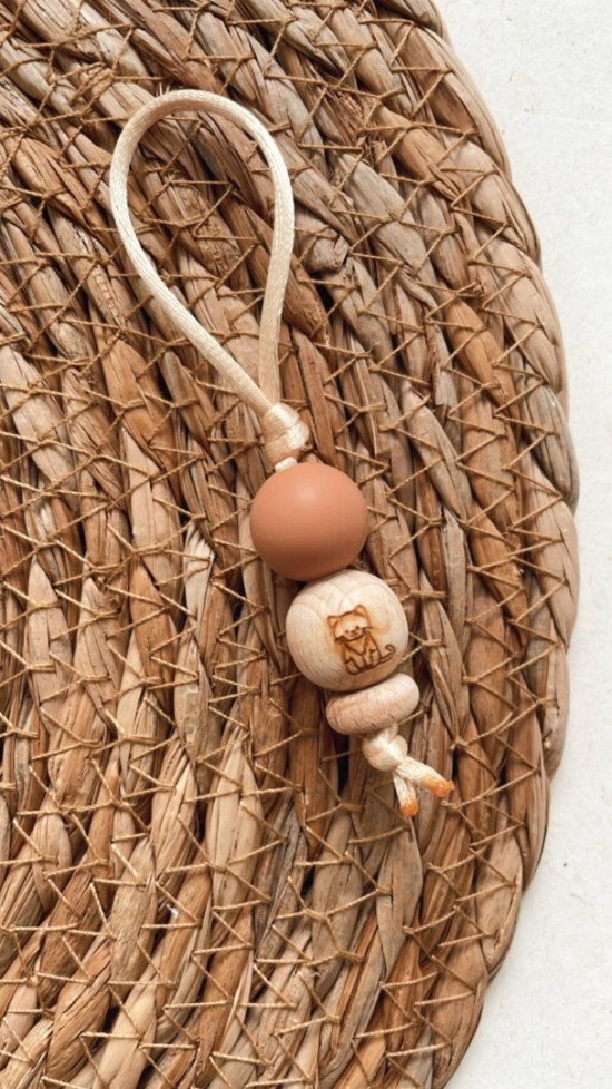 Zipper hout poesje bruin